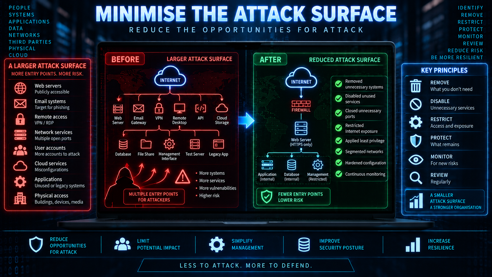 Minimise the attack surface